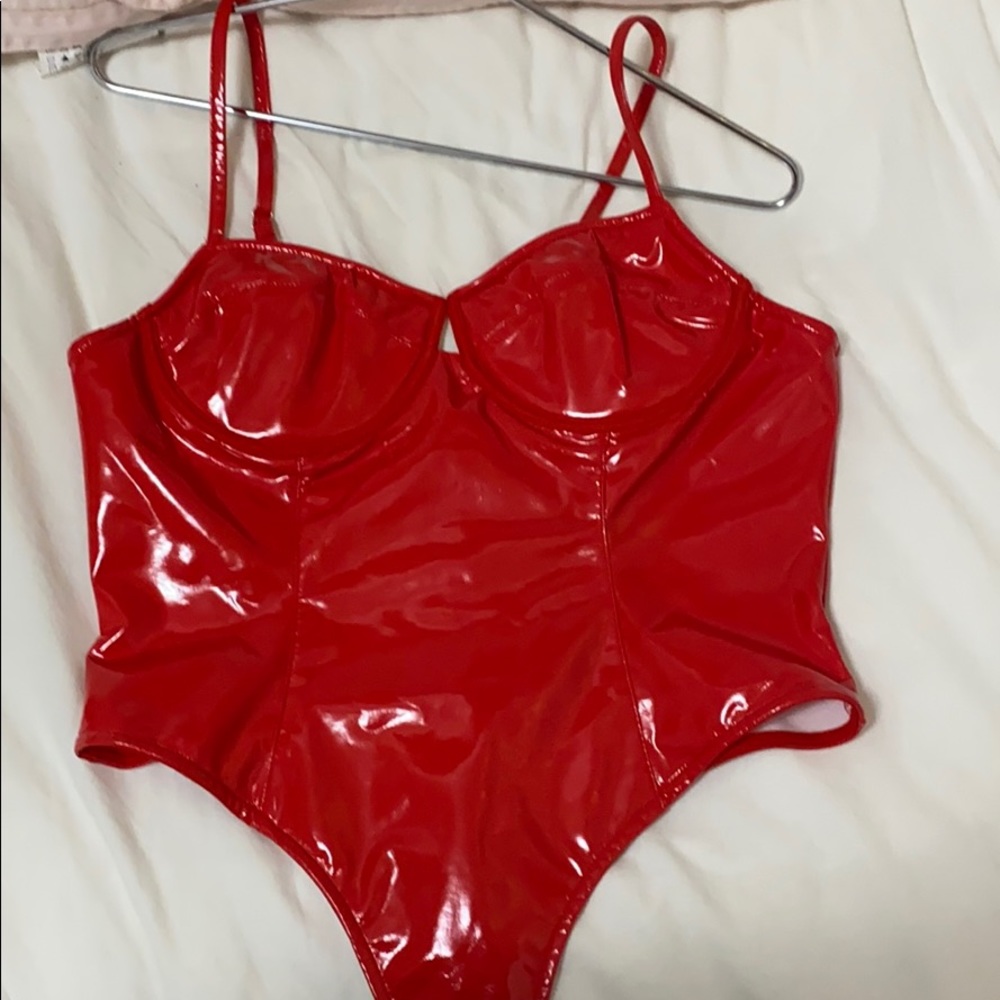 Red Latex Bodysuit